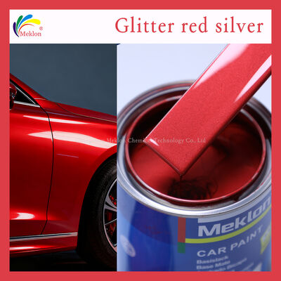 Refinish Car Paint طلاء سيارات احترافي مصمم للتطبيق والالتصاق الممتاز على ألواح جسم السيارة المختلفة X09 Glitter Red Silver