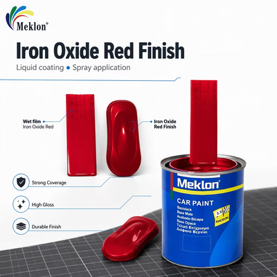 High Gloss 2K Iron Oxide Red Acrylic Urethane Basecoat Liquid Spray Paint for Refinish Repair